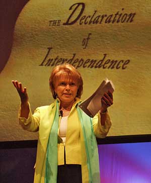 In the City of Brotherly Love, where the U.S. Constitution was written, Mitchell imagines a Declaration of Interdependence among public TV stations and PBS. (Photo: Steve Behrens.)