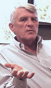 Peter McGhee interviewed 2002, No. 2 McGhee talking in his office