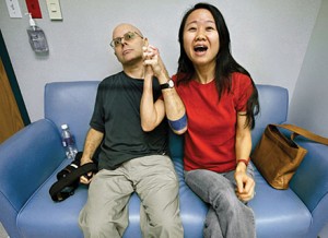 Kaplan and his wife, Li, reacted quite differently when the doctor told them that Kaplan’s cancer was in remission. Li was immediately thrilled, he was stunned. Larger image. (Image by John Kaplan.)