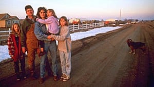 Portrait of a marriage: Abby, Darrel, Juanita, Whitney, and Audrey Buschkoetter. (Photo copyright by Joel Sartore.)