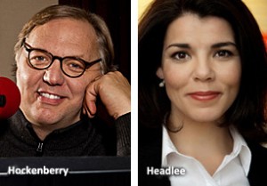 John Hockenberry, left, and Celeste Headlee have co-hosted "The Takeaway" since fall 2009 (Photo: Marco Antonio).