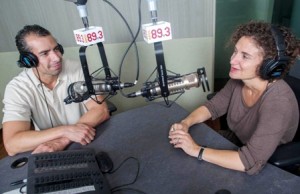 After Brand resigned, KPCC revamped and renamed her morning show as Take Two, featuring co-hosts A Martinez, left, and Alex Cohen. (Photo: KPCC)