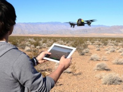 A Parrot.AR Drone 2.0, controlled by a tablet app. (Photo: Parrot)