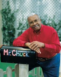 Scruggs on the set of Hello, Mr. Chuck! at WKNO in Memphis. (Photo: WKNO)