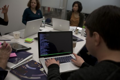Eight teams of filmmakers and developers participated in “POV Hackathon 2” Jan. 12 and 13 in Brooklyn. The documentary series hopes to use a $1 million award from the MacArthur Foundation to expand its work into digital storytelling. (Photo: American Documentary)