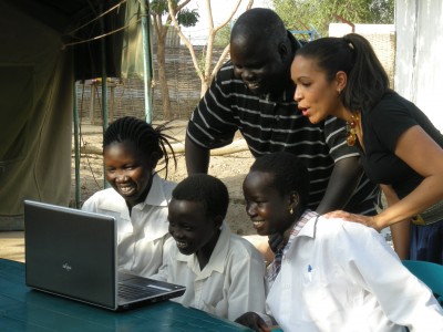 Students at Mayen Abun's Ajong School communicated with their counterparts at Rochester's School 36. (Photo: Hélène Biandudi)