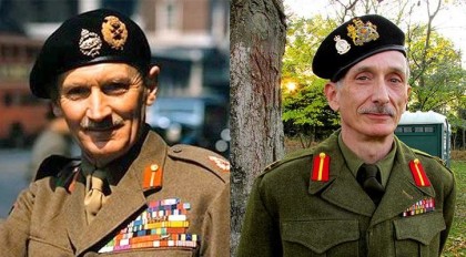Field Marshal Bernard Montgomery, left, and his portrayer, Joe Bevilacqua.