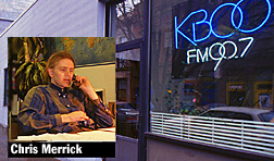 KBOO quarters and Chris Merrick, program director
